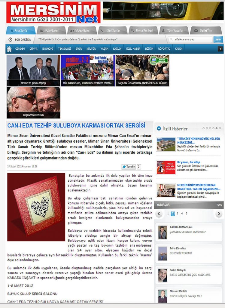 Wiadomość prasowa o Eda Şahan i sztuce tezhip